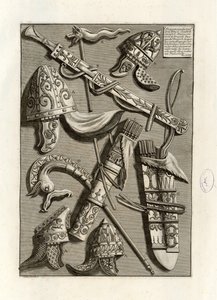 In dieser Tafel sind Helme zu sehen von Giovanni Battista Piranesi